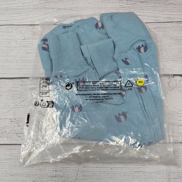 NWT Next Baby Elephant Romper‎ With Fold over Feet Size Newborn - Picture 2 of 2